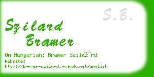 szilard bramer business card